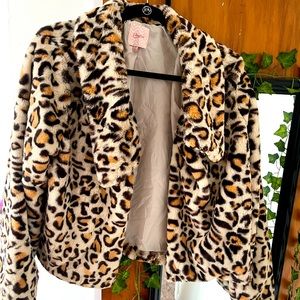 Candies faux fur short jacket